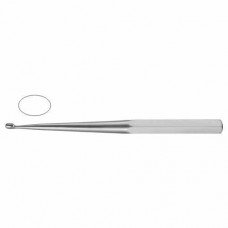 Bruns Bone Curette Oval - Solid Handle - Fig. 000 Stainless Steel, 23 cm - 9" Scoop Size 2.0 mm